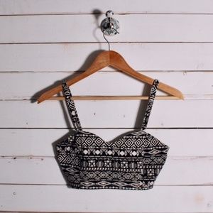 Geometric Sweetheart Crop Top